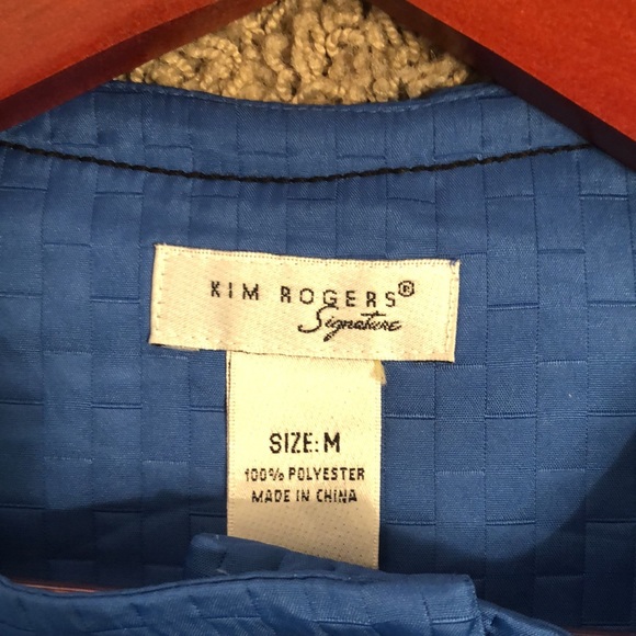 Kim Rogers quilted cropped jacket w/ great big button detail szM - Picture 6 of 7